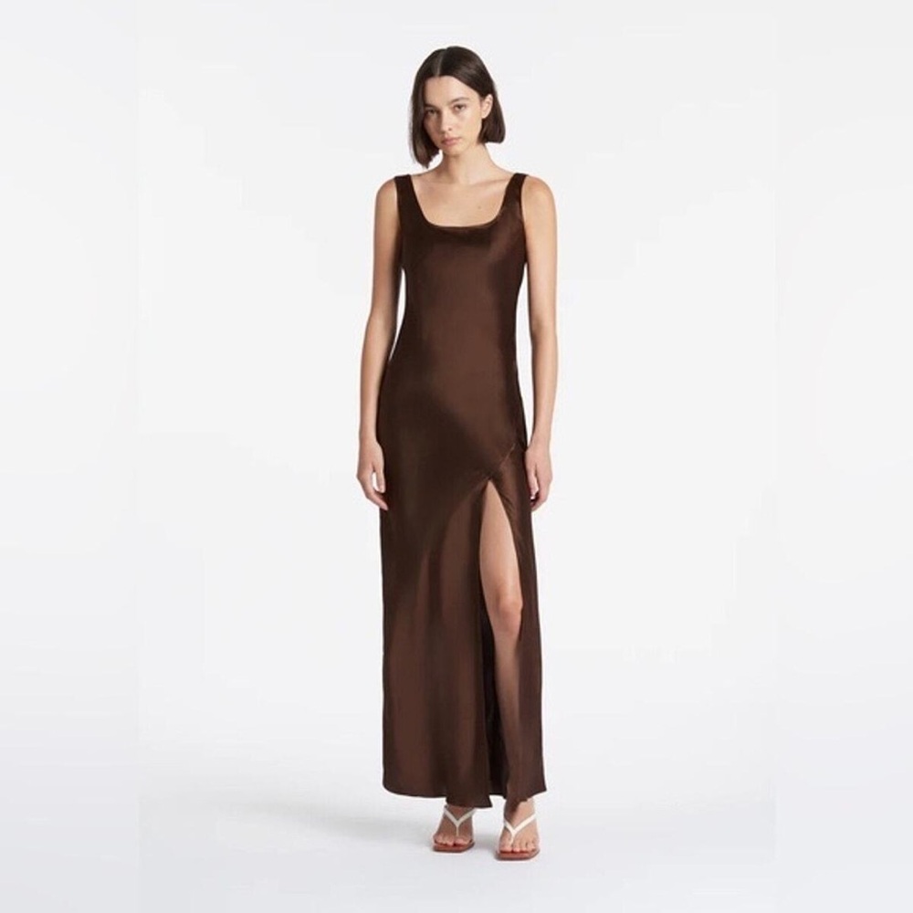 SIR Esme Silk Maxi Slip Dress ESPRESSO sz 0
